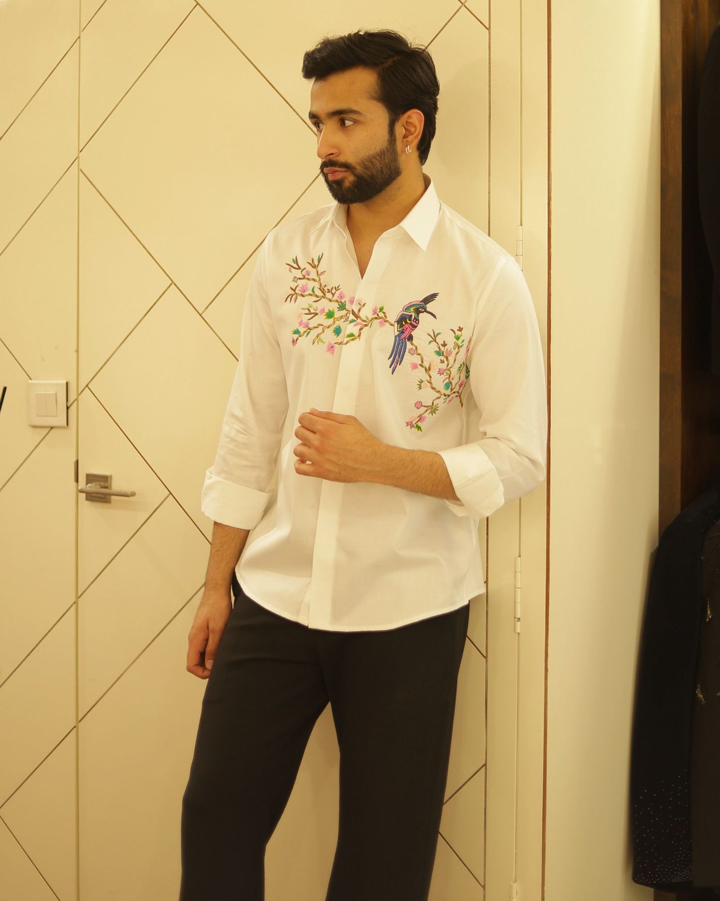 White Embroidery Cotton Shirt