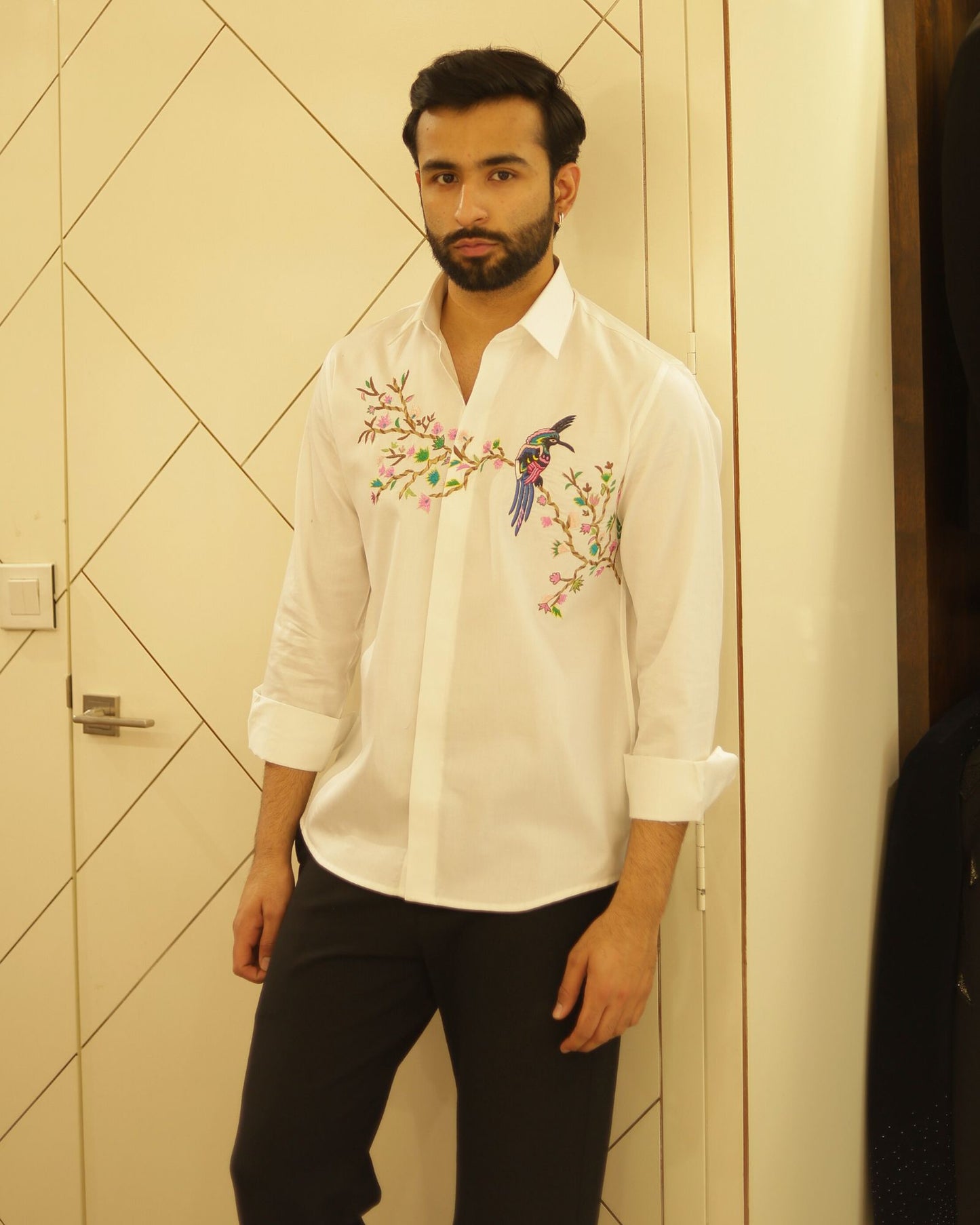 White Embroidery Cotton Shirt