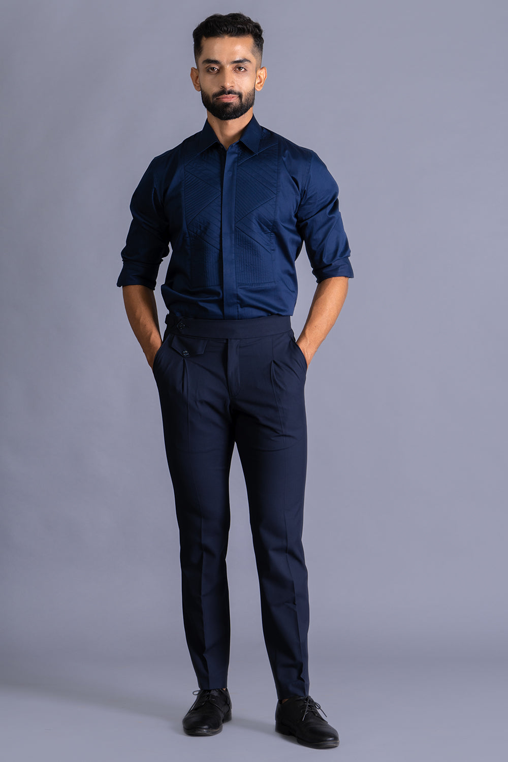 Underline Quilted Shirt With Detailing On Collar