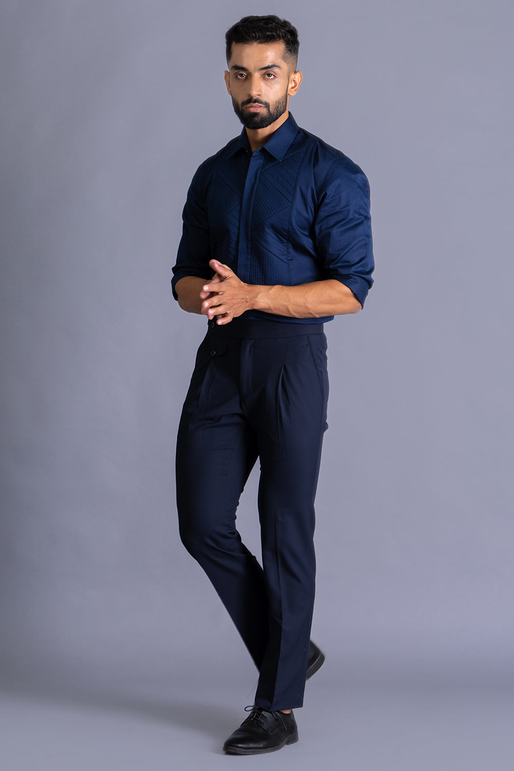 Underline Quilted Shirt With Detailing On Collar