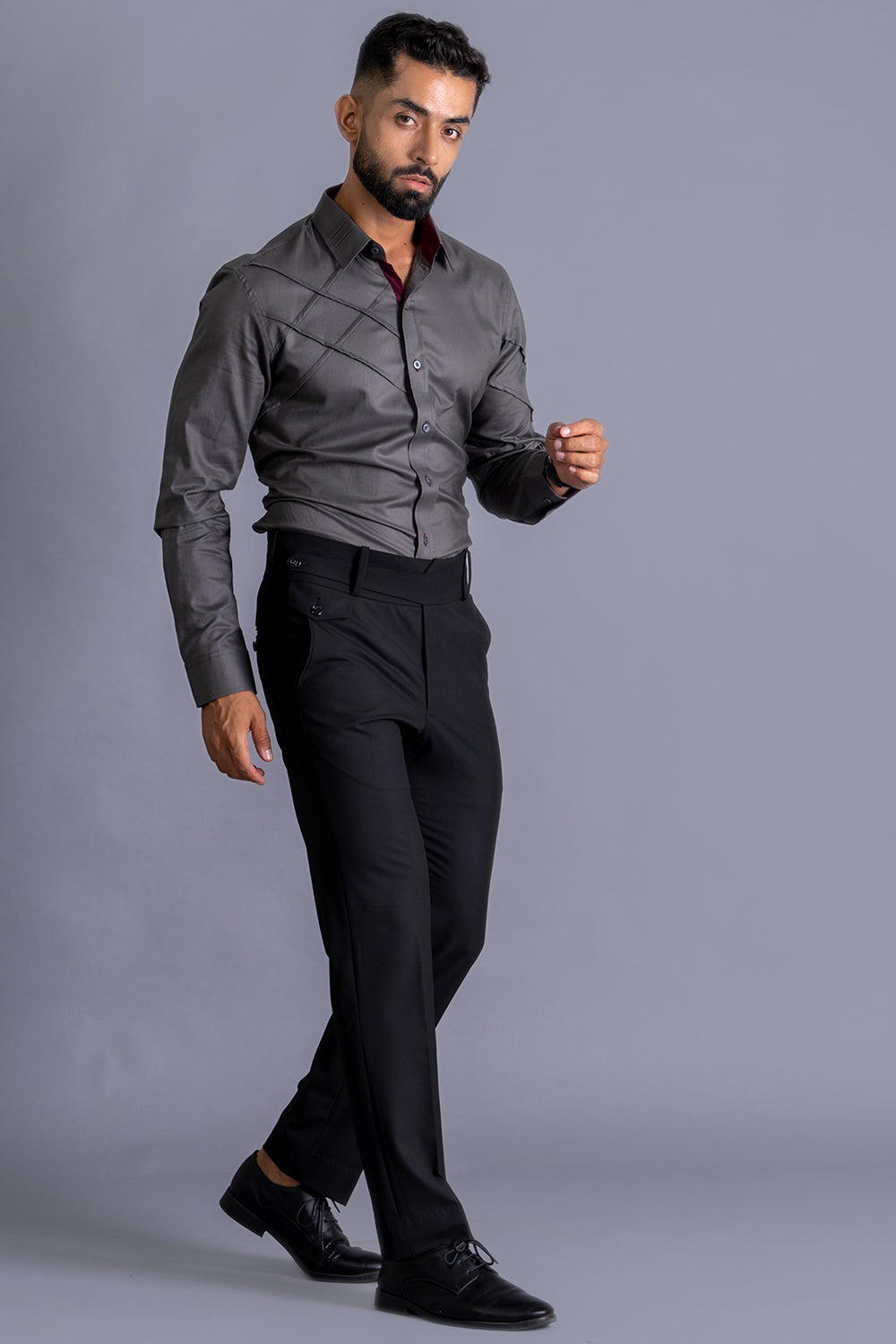 Shirt With Cross Pintuck Detailing