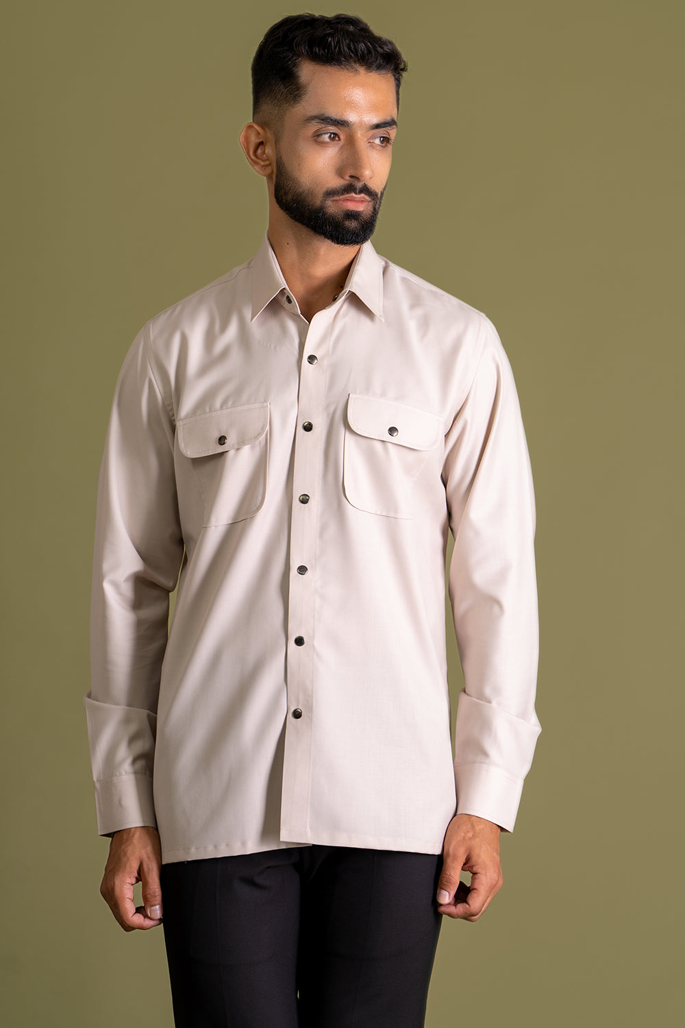 2 Pocket Shirt With Metal Buttons