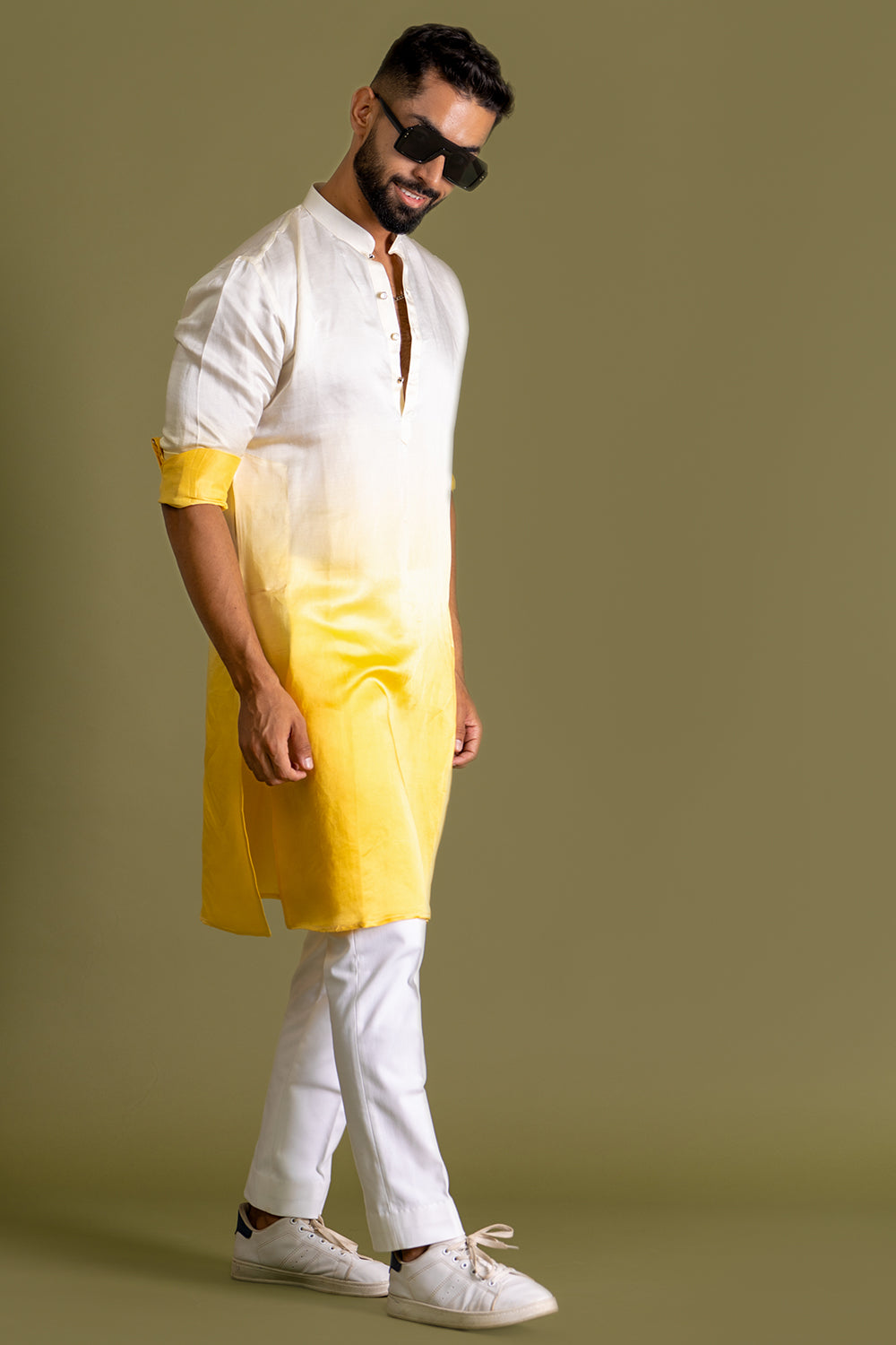 Lemon-Classic Yellow Blended Kurta