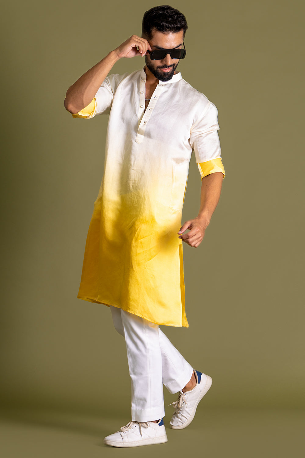 Lemon-Classic Yellow Blended Kurta