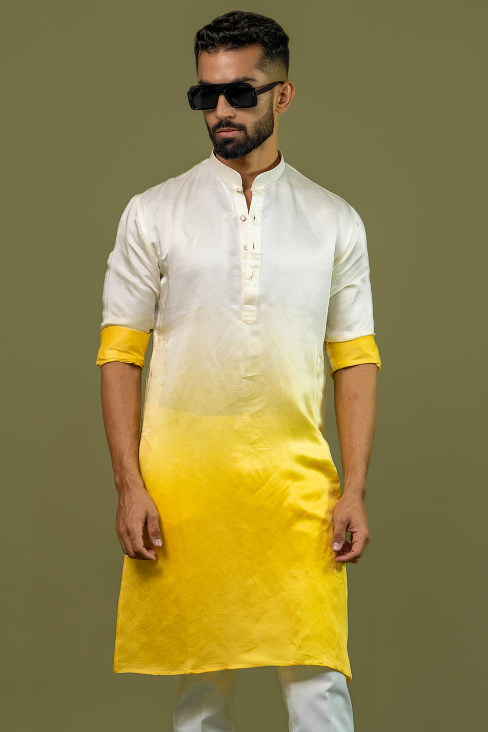 Lemon-Classic Yellow Blended Kurta
