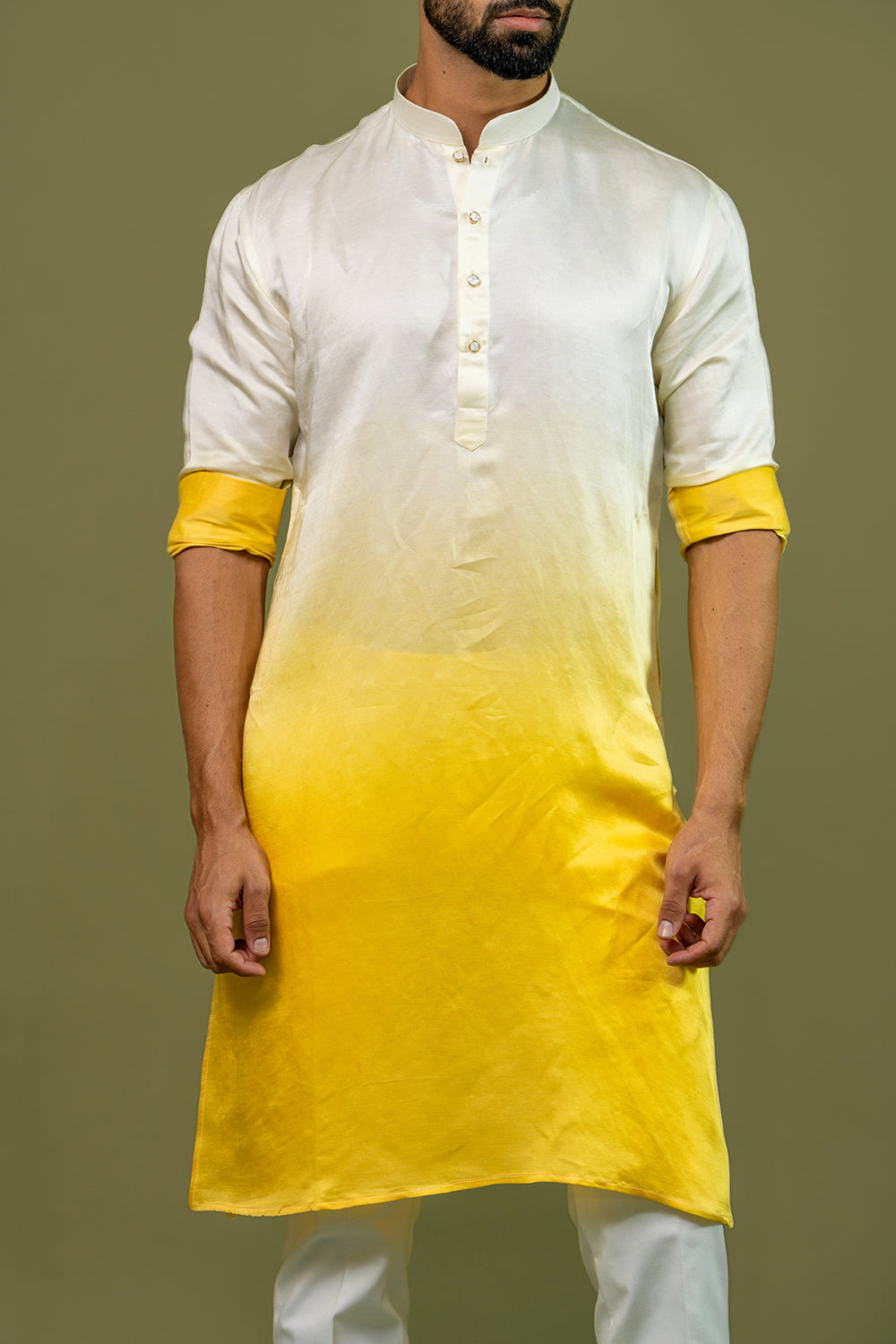 Lemon-Classic Yellow Blended Kurta