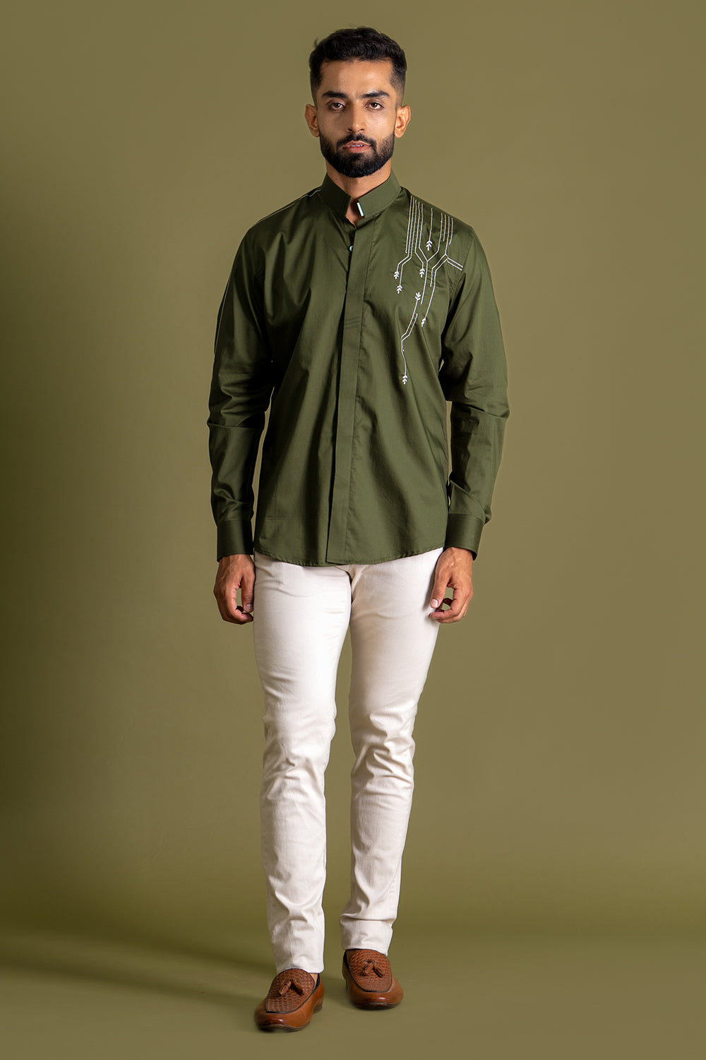 Musical Shirt With Contrast Thread Work