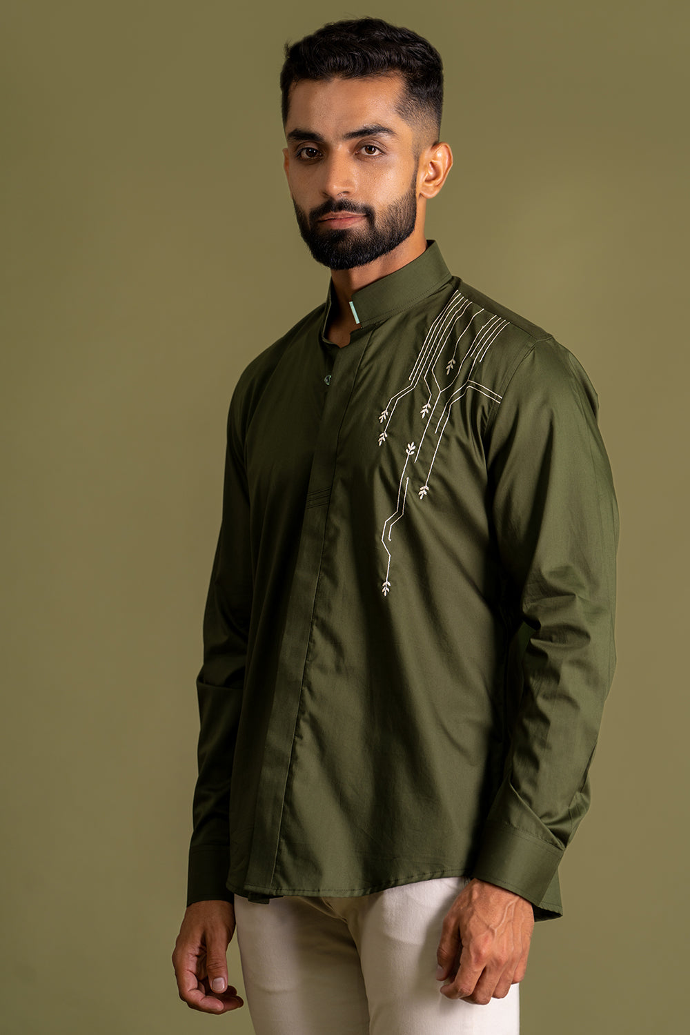 Musical Shirt With Contrast Thread Work
