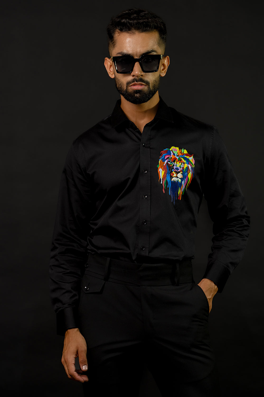 Lion Hand Painted Shirt