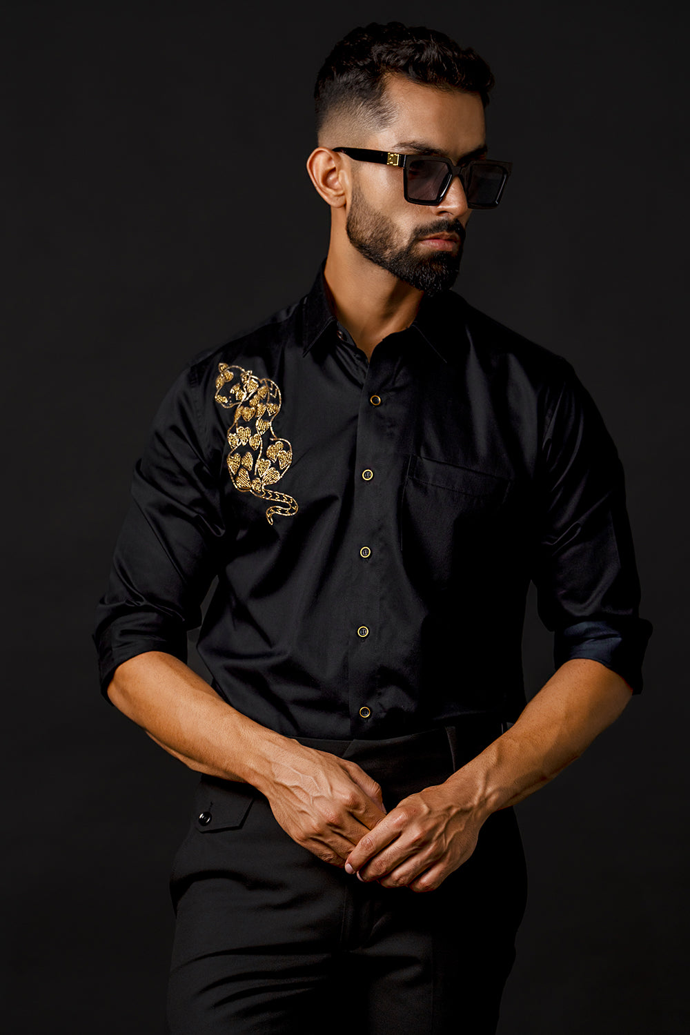 Panther With Heart Shirt With Golden Cut Dana Work