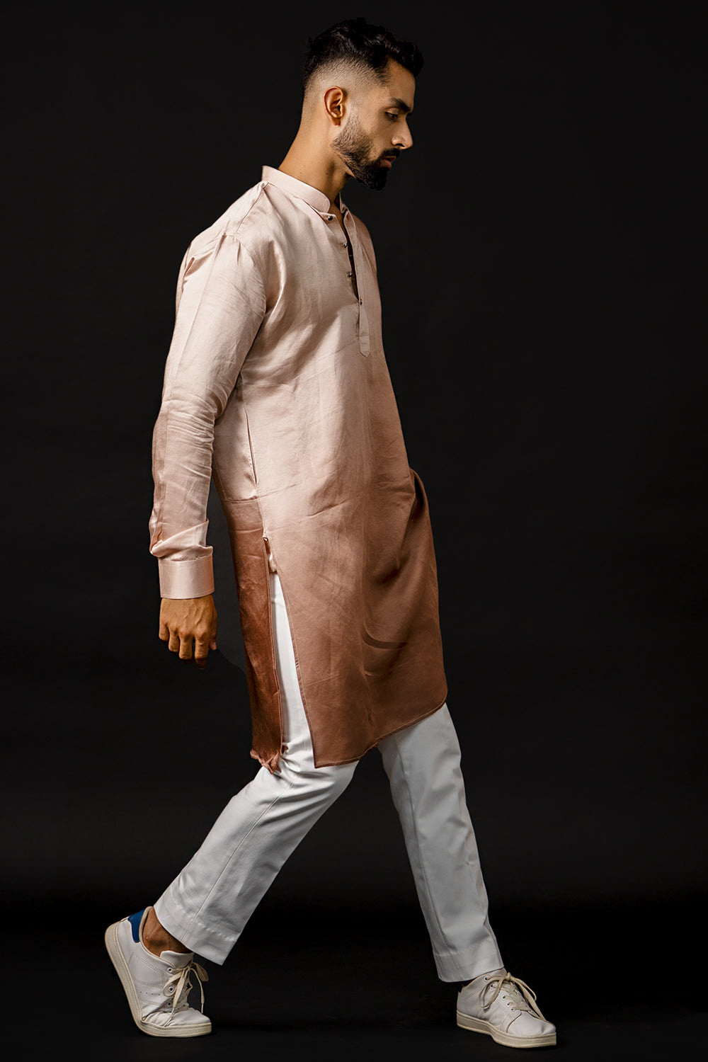 Ombré Kurta With Blend Of Shades Of Brown