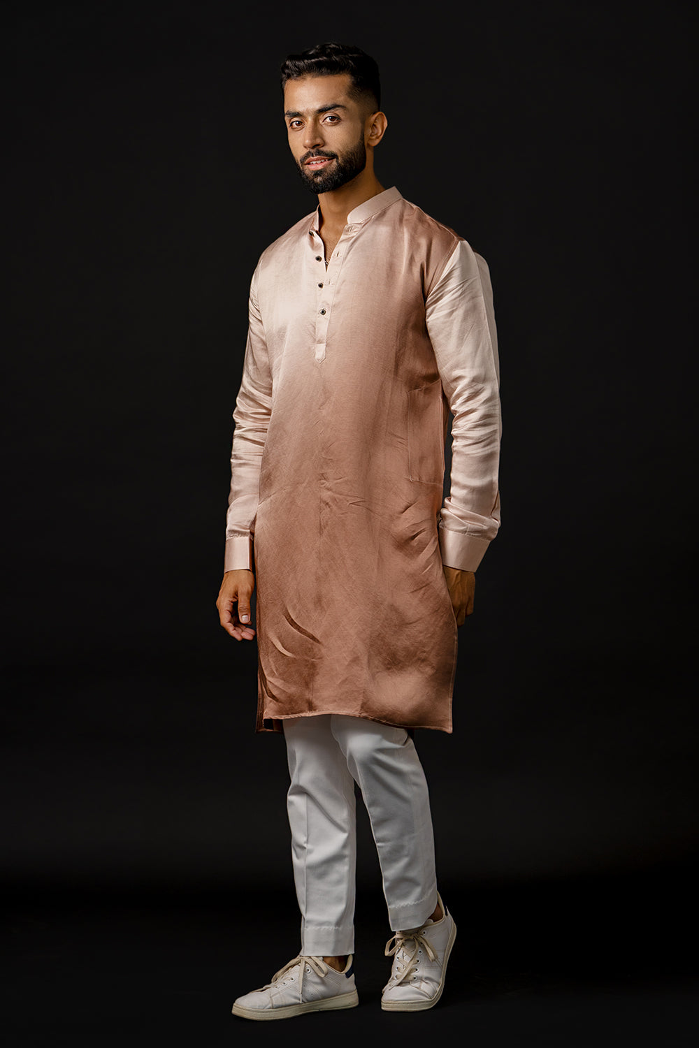 Ombré Kurta With Blend Of Shades Of Brown