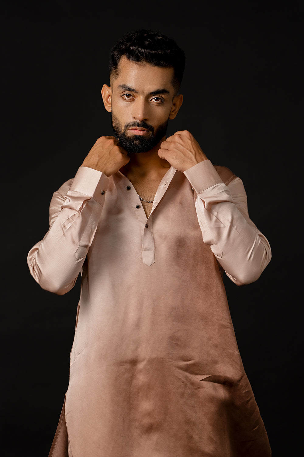 Ombré Kurta With Blend Of Shades Of Brown