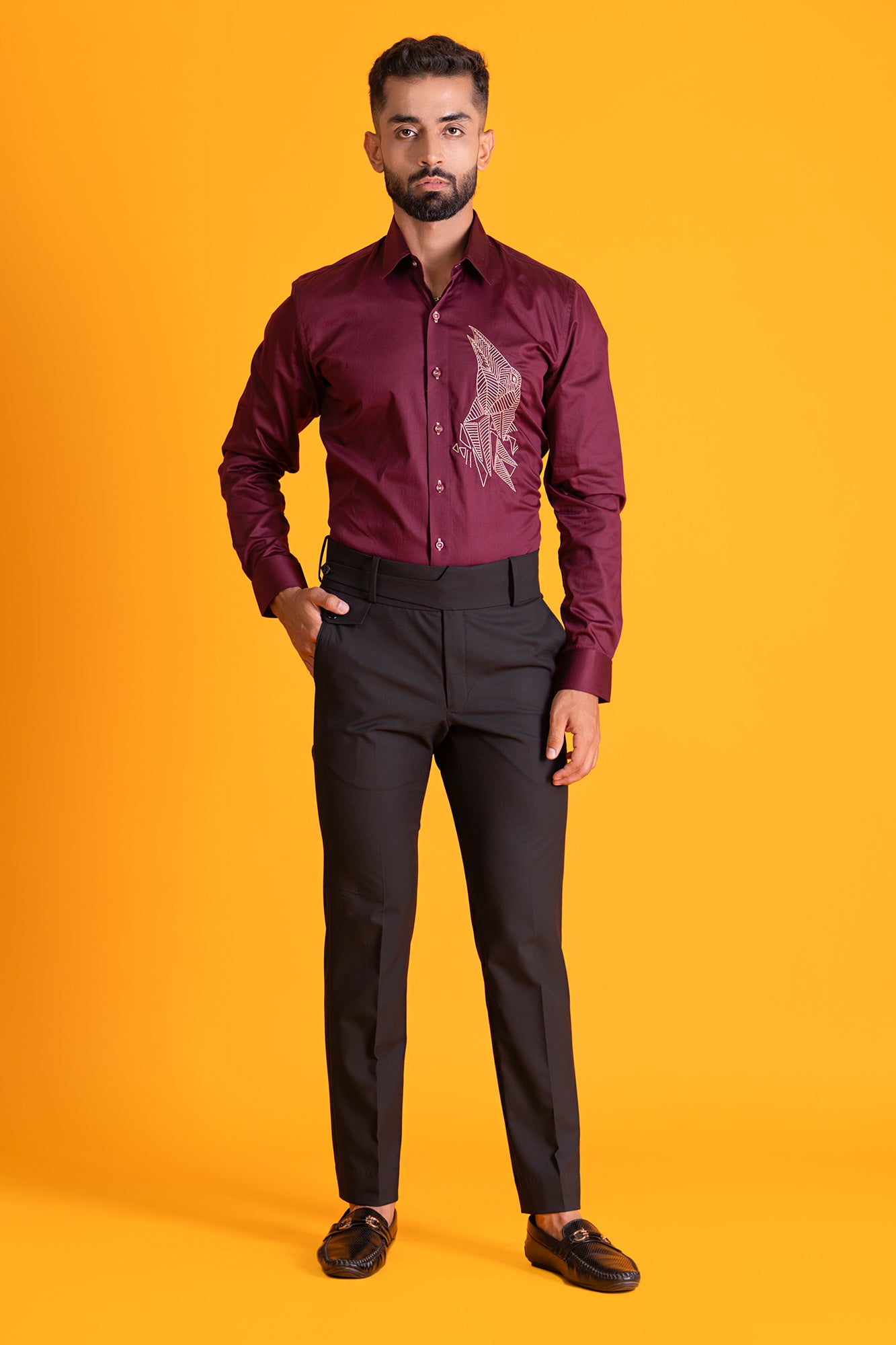 Tribal Shirt With Threadwork
