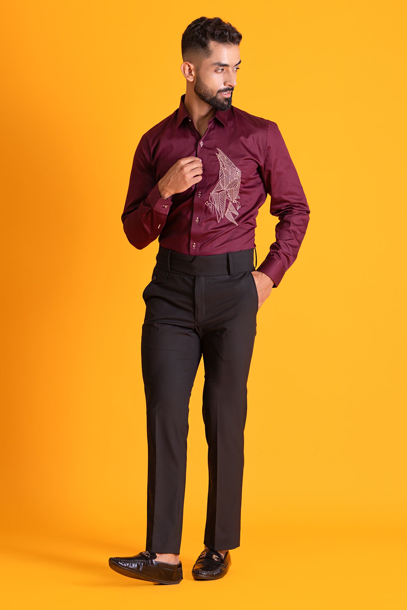 Tribal Shirt With Threadwork