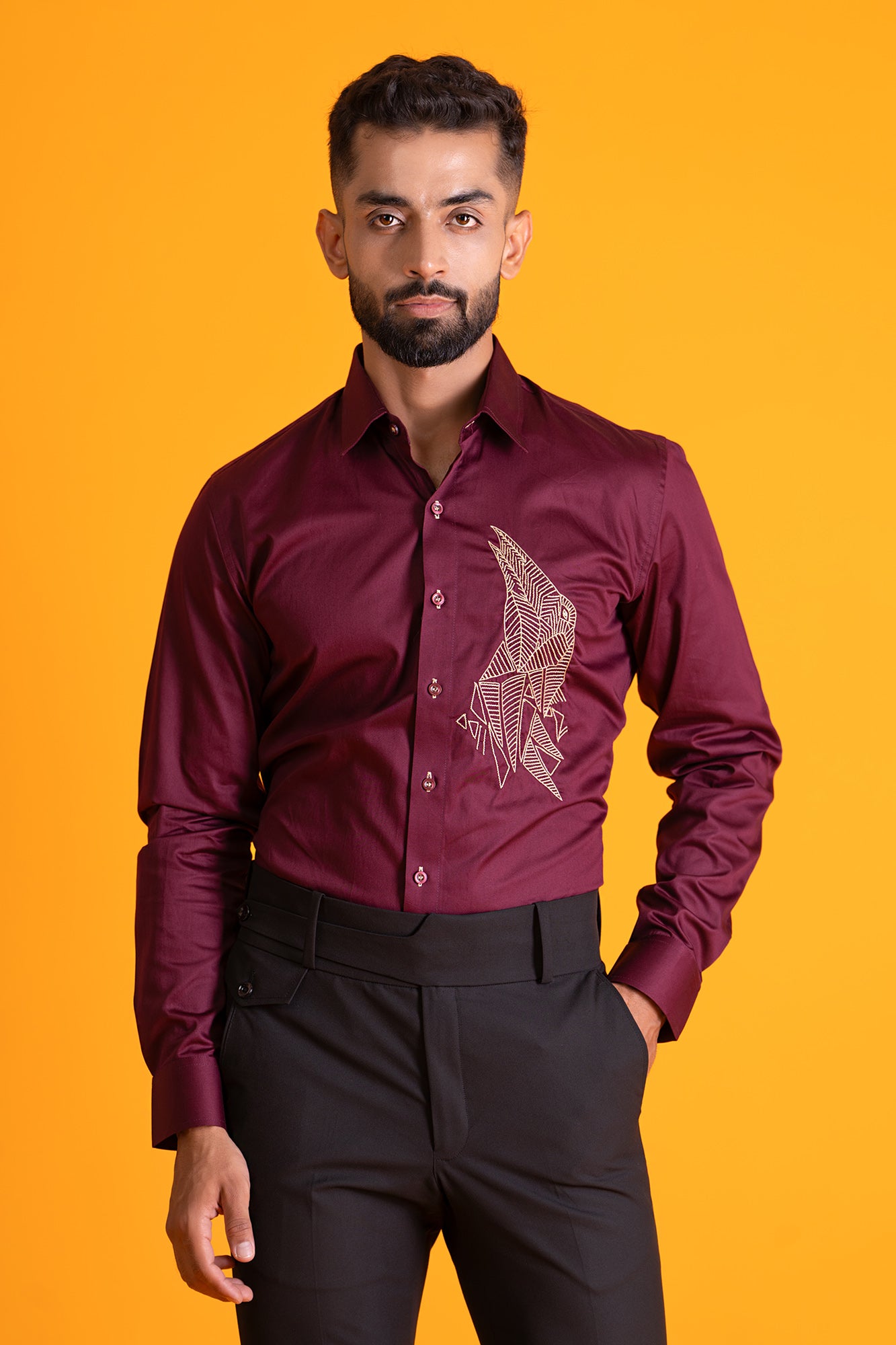 Tribal Shirt With Threadwork