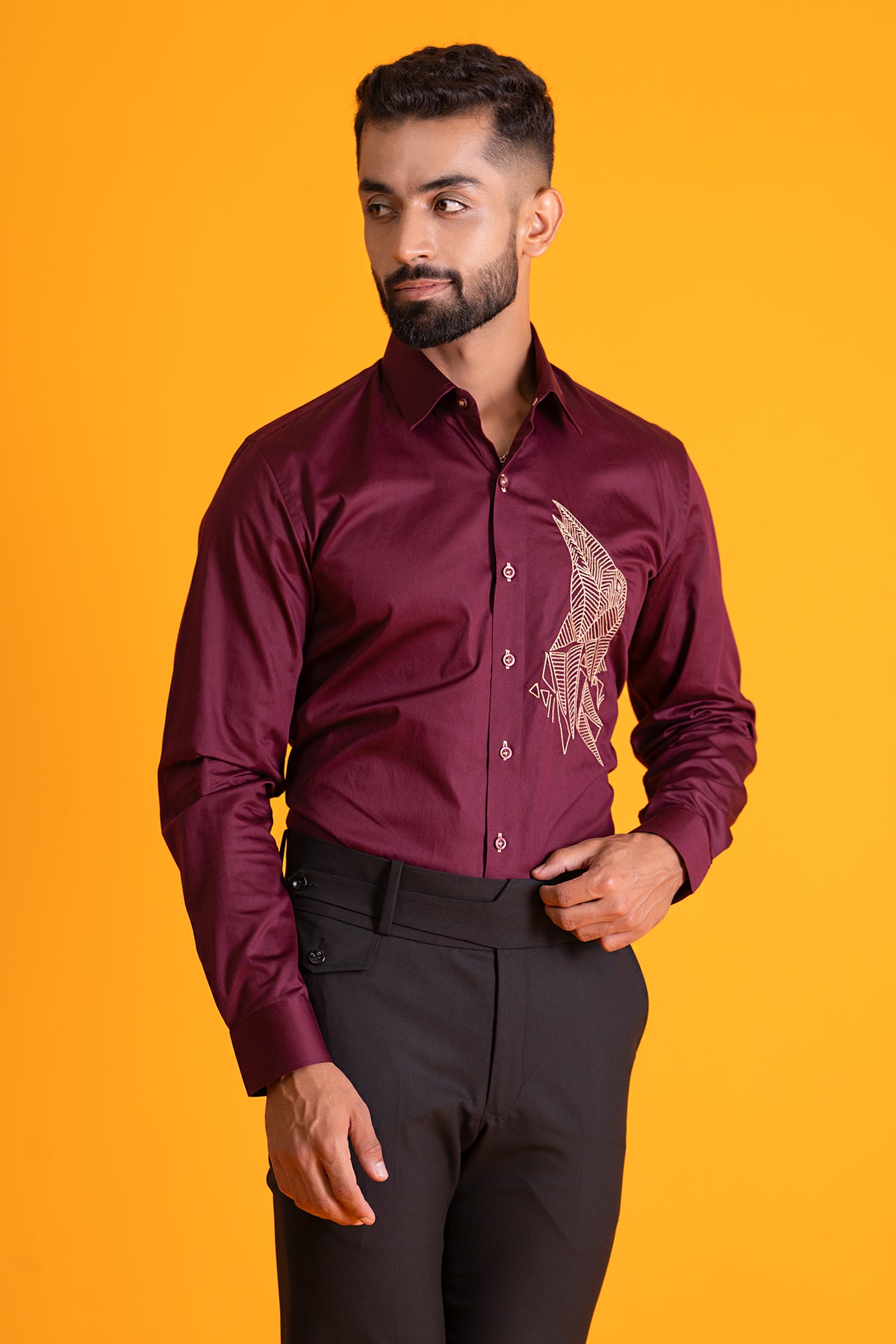 Tribal Shirt With Threadwork