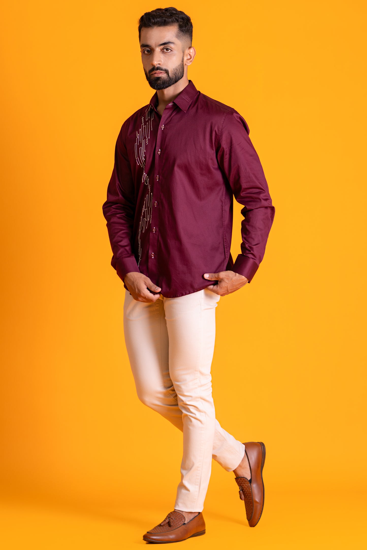 Musical Shirt With Contrast Detailing