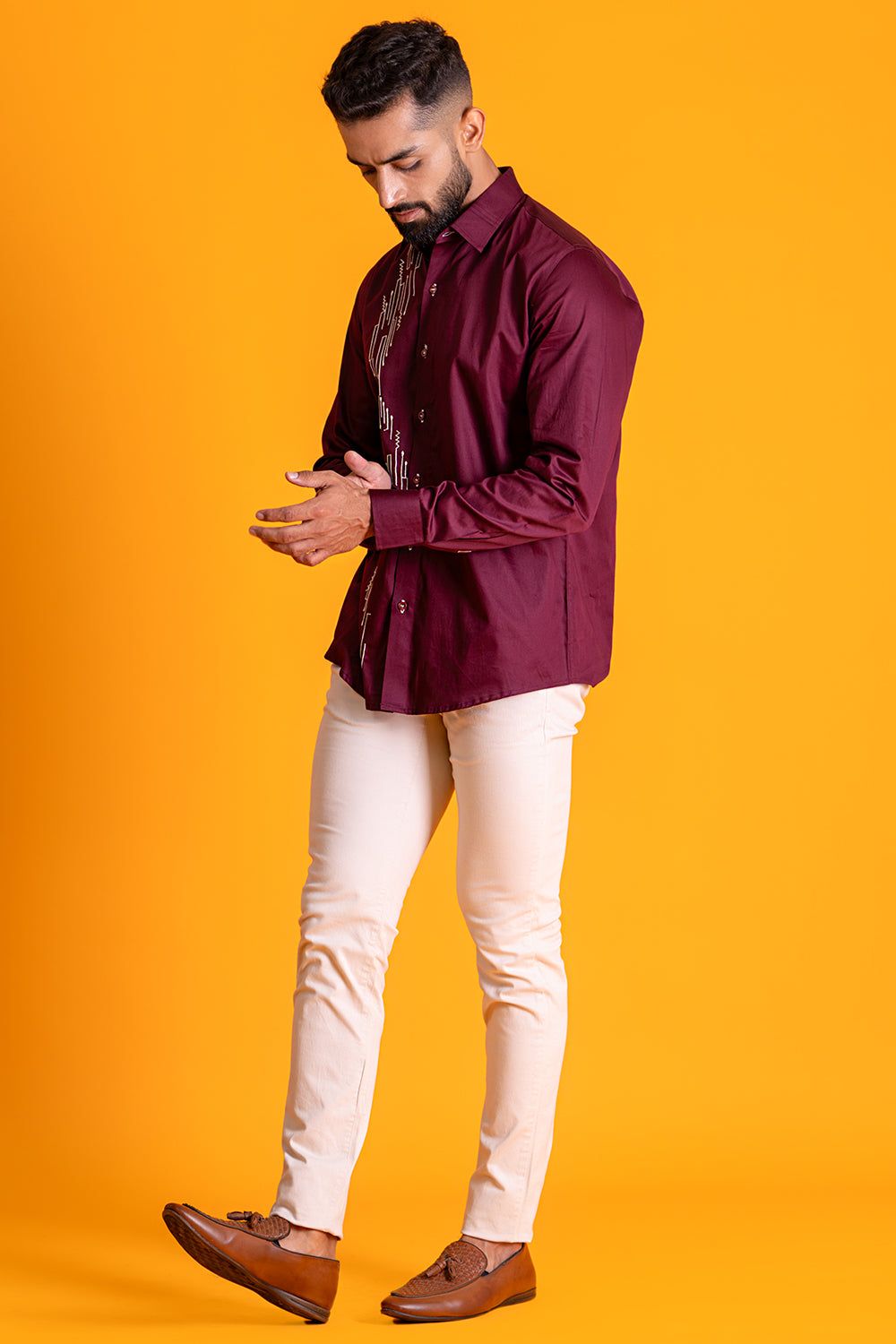 Musical Shirt With Contrast Detailing