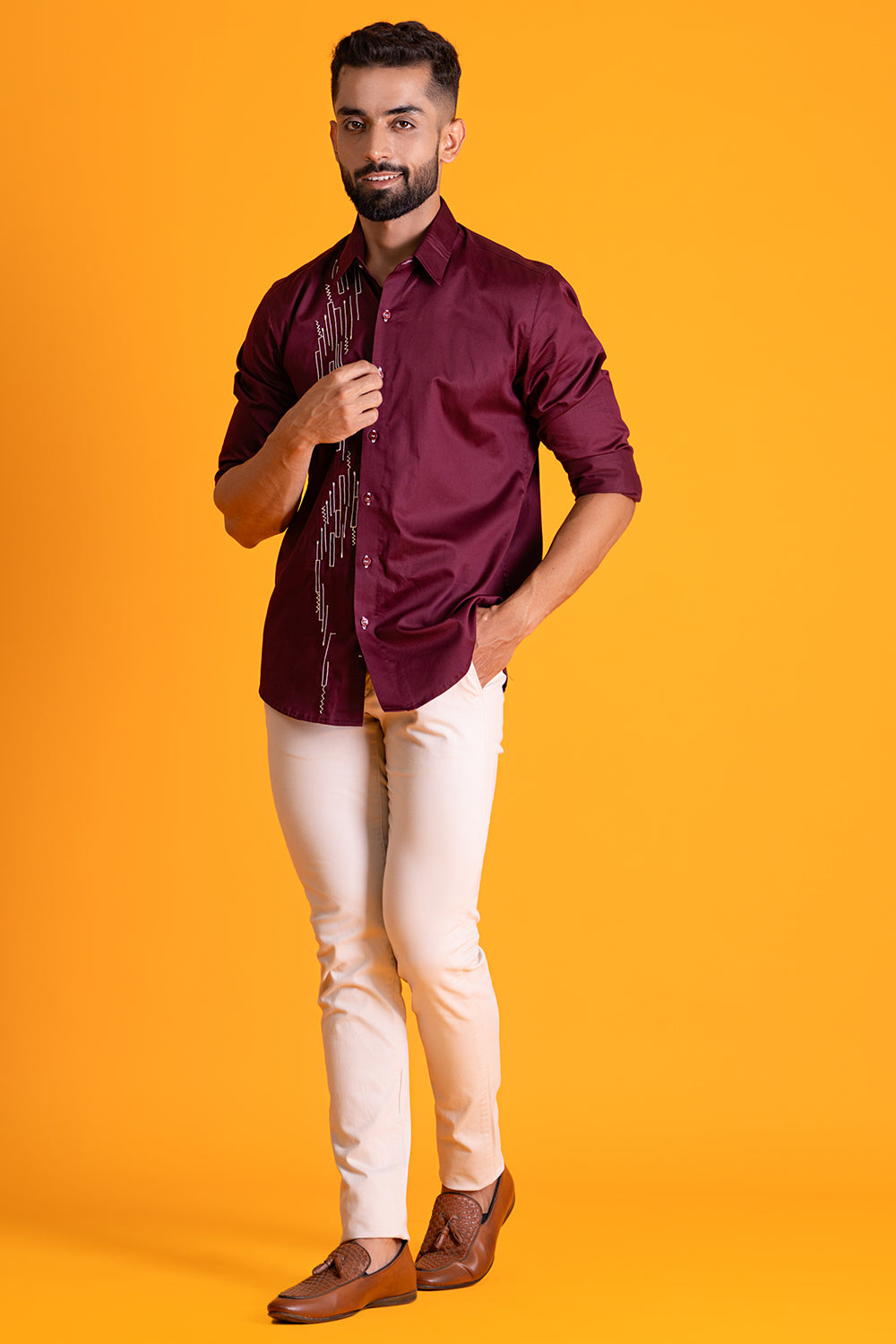 Musical Shirt With Contrast Detailing