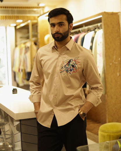 Baige Embroidery Cotton Shirt