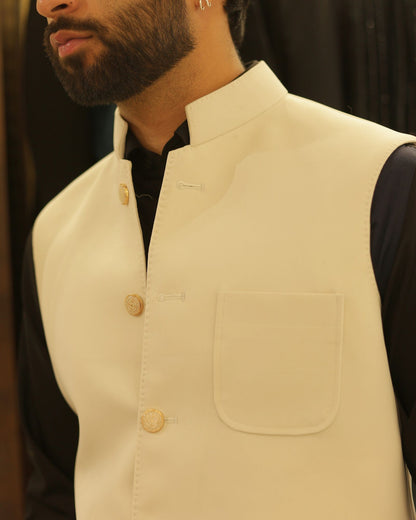 Ivory Suiting Nehru Jacket