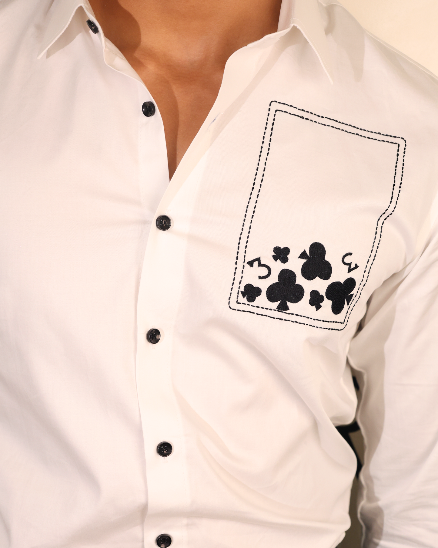 Club Ace – Embroidered White Shirt