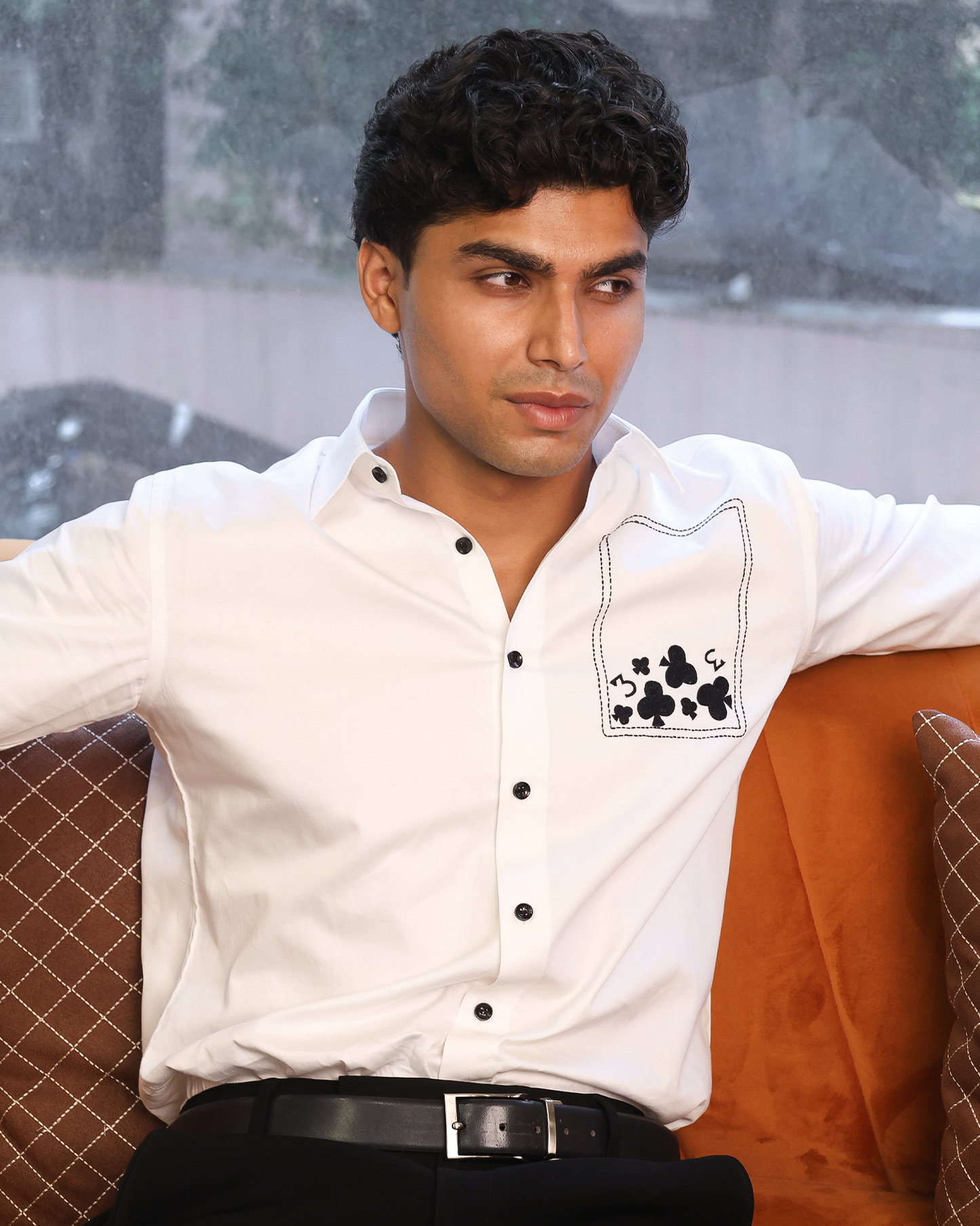 Club Ace – Embroidered White Shirt