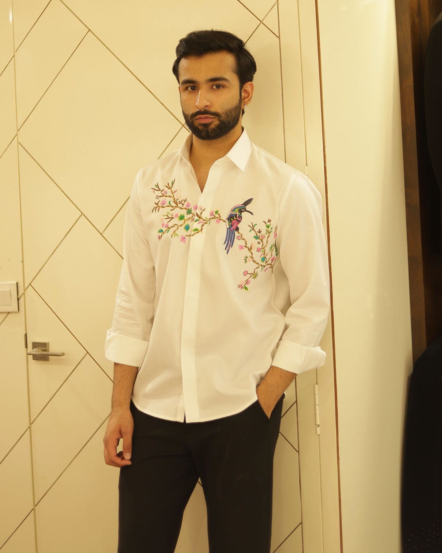 White Embroidery Cotton Shirt