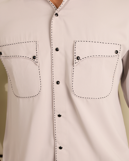 Steel Stitch Dual Pocket Designer Shirt