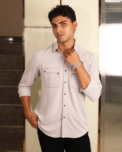 Steel Stitch Dual Pocket Designer Shirt