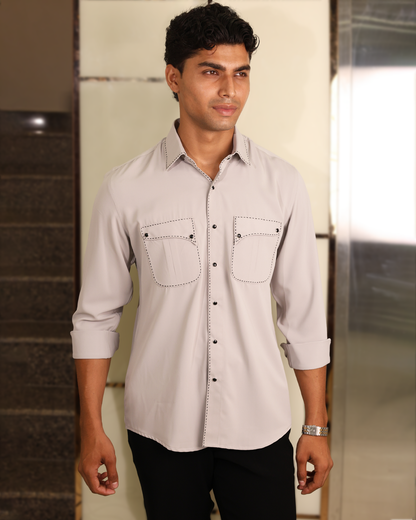 Steel Stitch Dual Pocket Designer Shirt