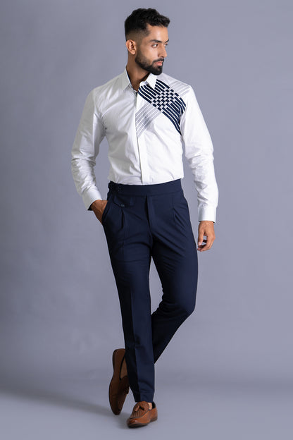Shirt With Hatch Style Detailing