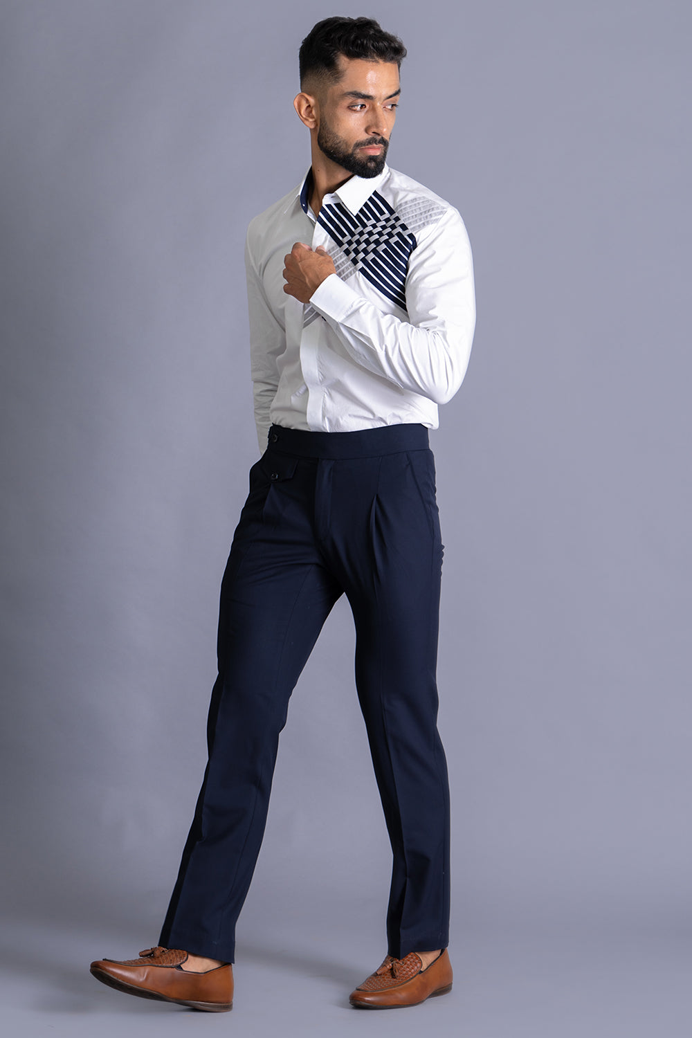 Shirt With Hatch Style Detailing
