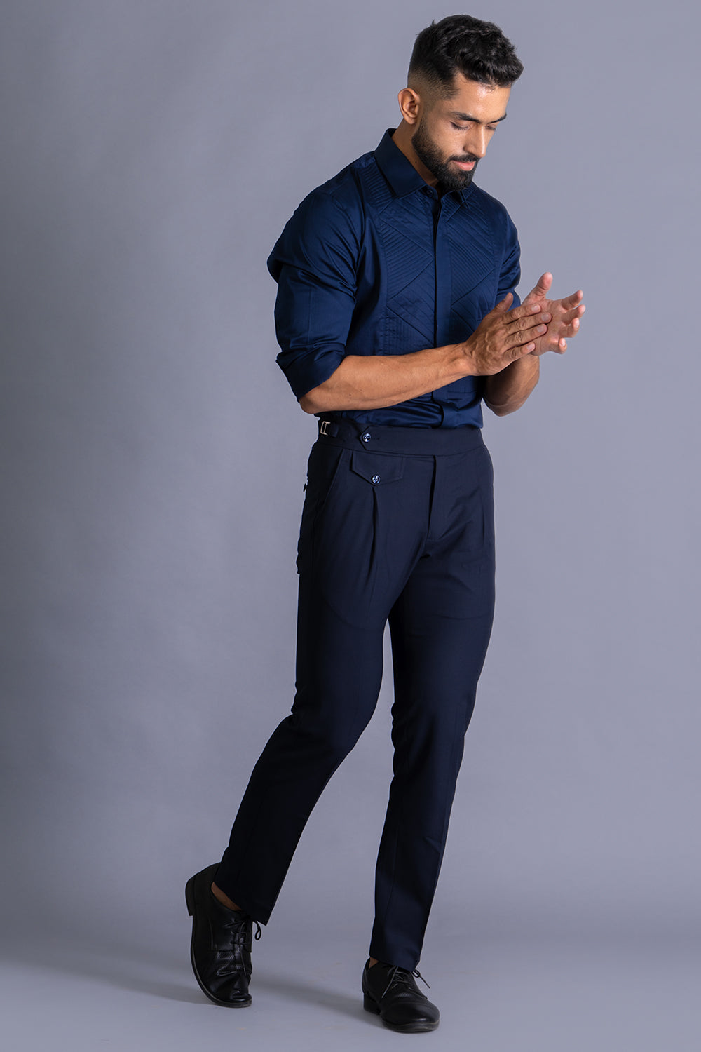 Underline Quilted Shirt With Detailing On Collar