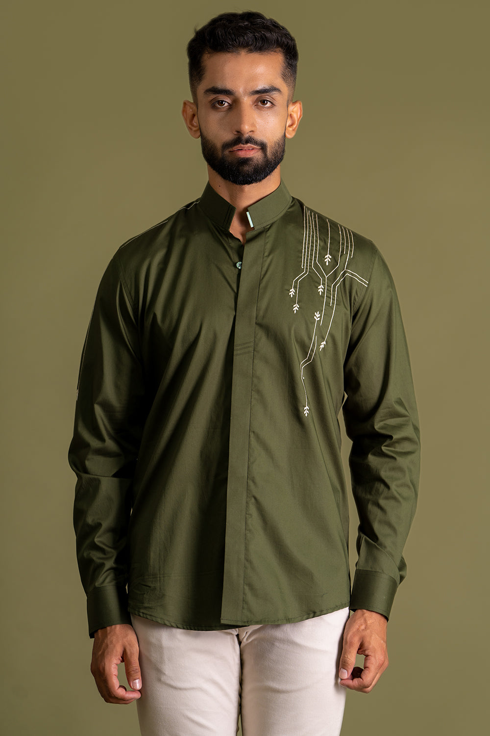 Musical Shirt With Contrast Thread Work
