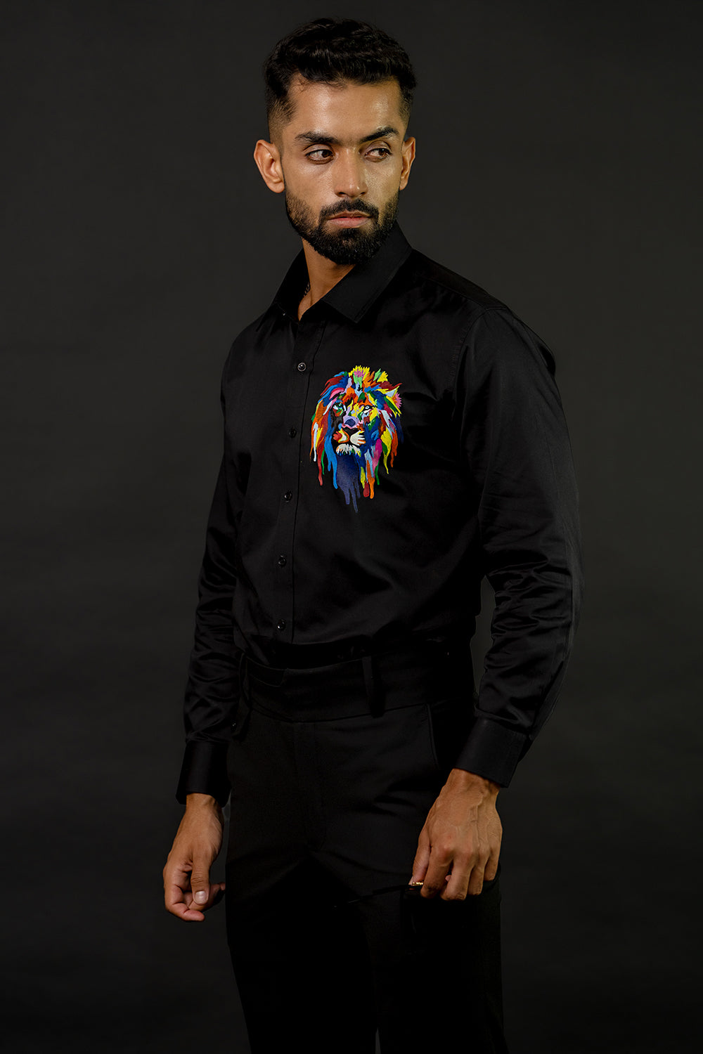 Lion Hand Painted Shirt