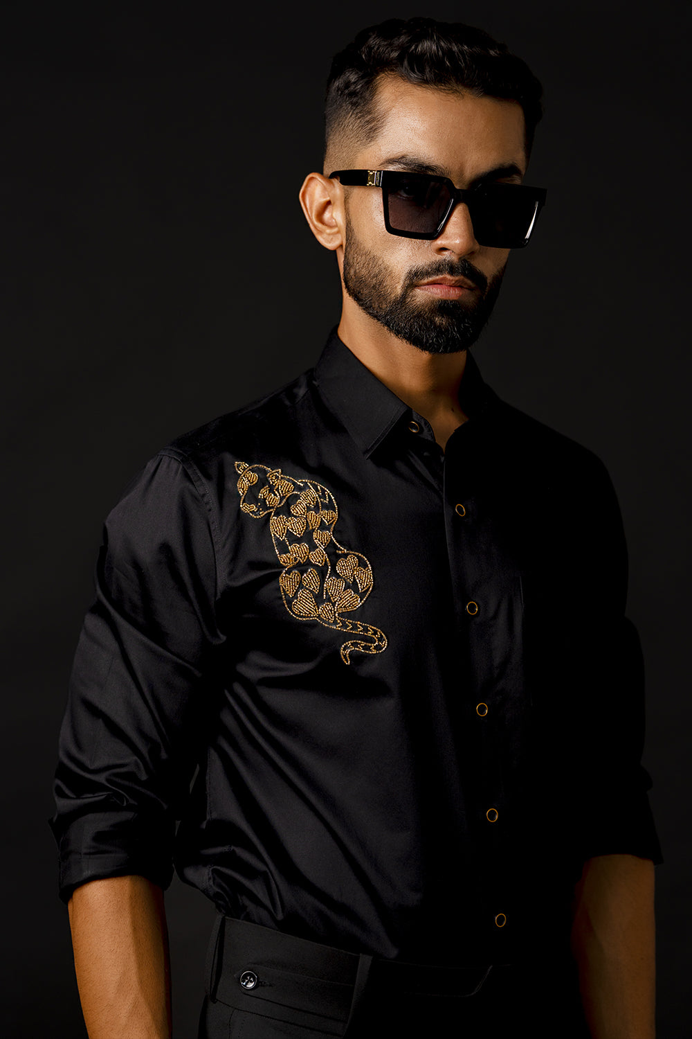 Panther With Heart Shirt With Golden Cut Dana Work