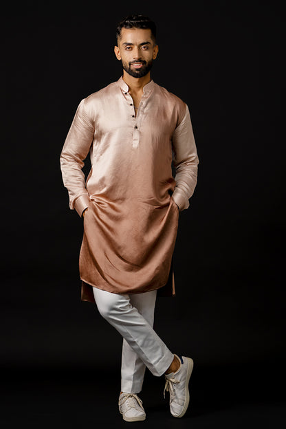 Ombré Kurta With Blend Of Shades Of Brown
