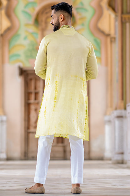 Bottom Tye N Dye Mirror Embroidered Kurta