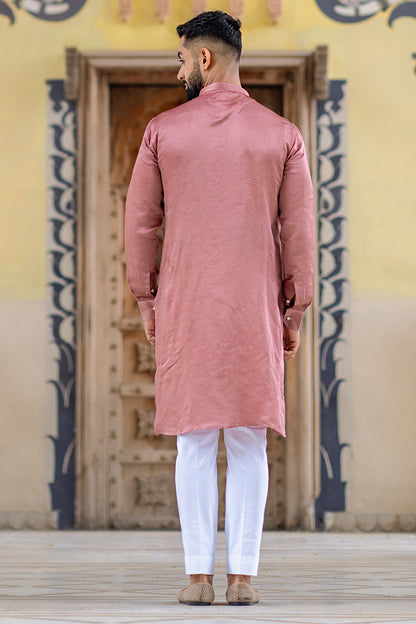 Abstract Lines Kurta With Ivory And Tone-On-Tone Embroidery