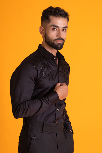 Jagged Lines Cutdana Detailing Shirt