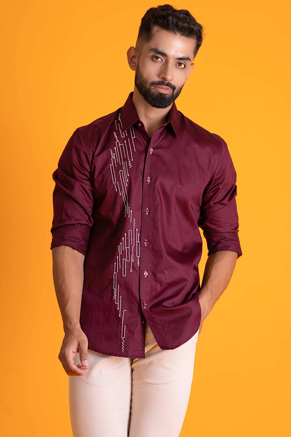Musical Shirt With Contrast Detailing