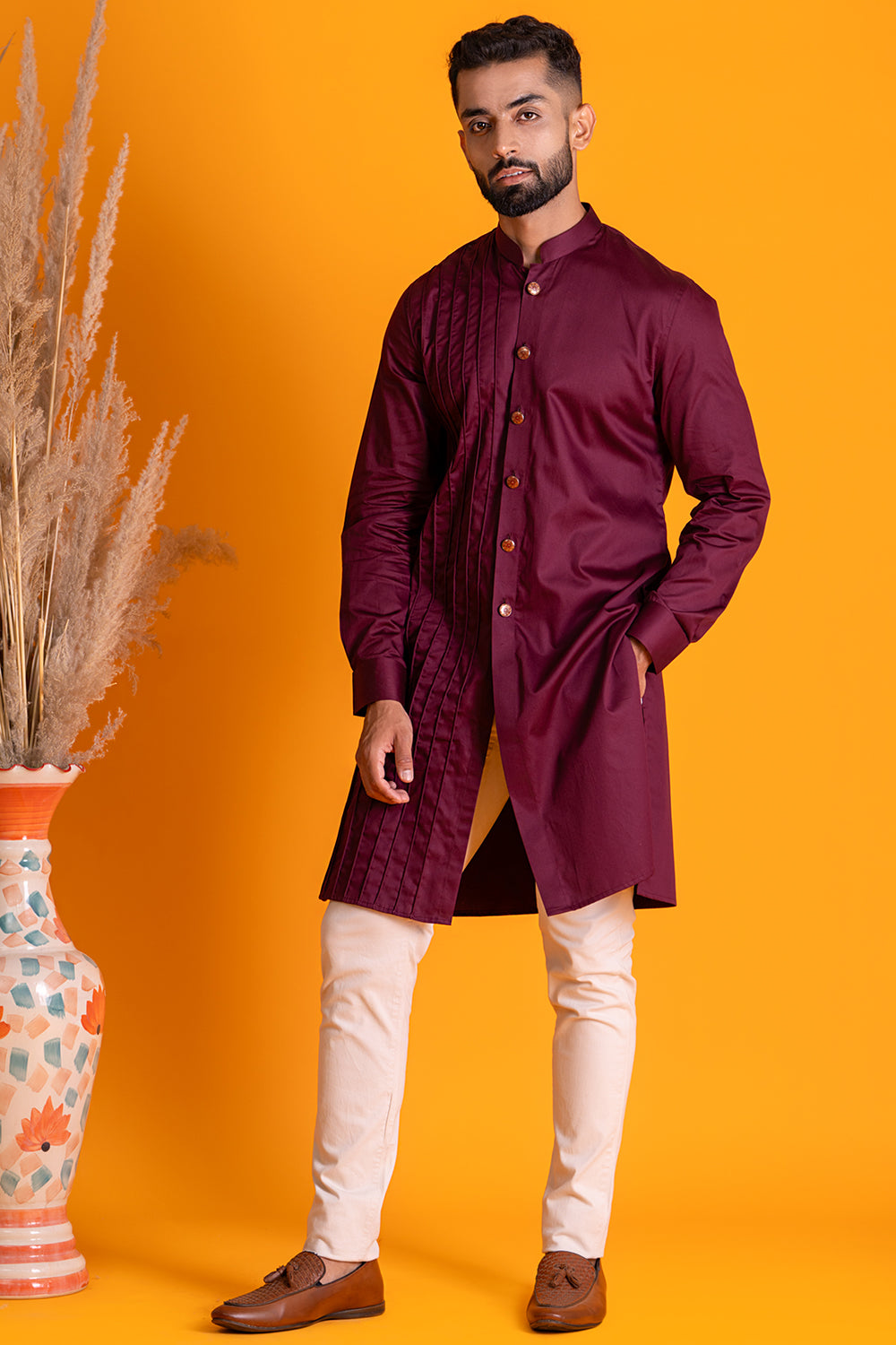 One Flap Tool Dori Detail, Mandarin Collar Kurta